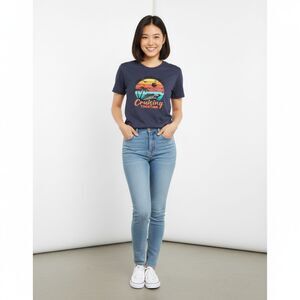 Alternative " I love it when were Cruising Together" Navy Cotton Tee NWOT Large